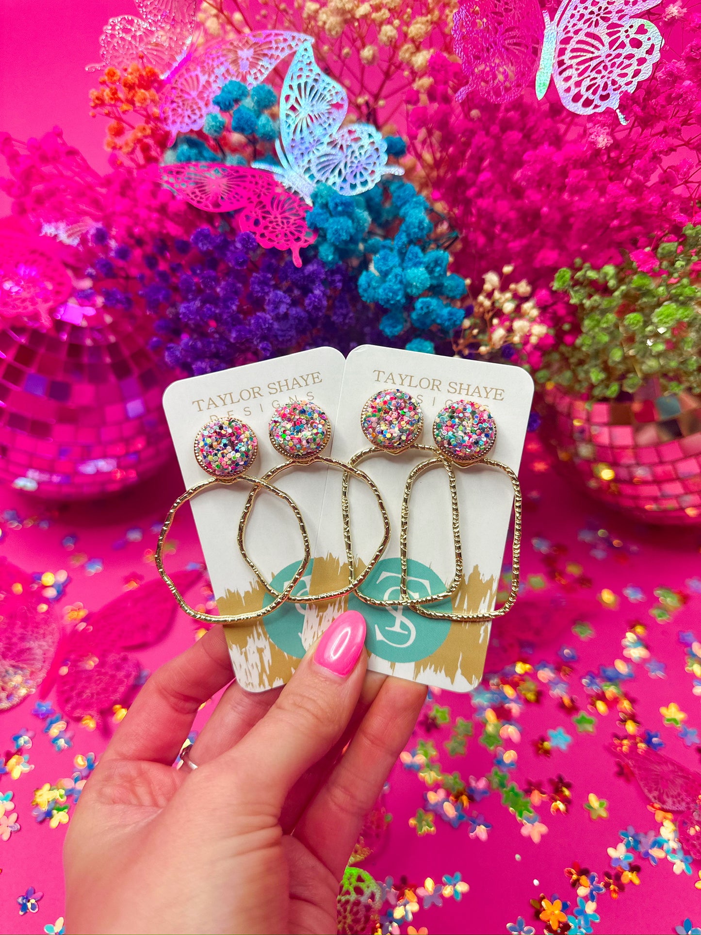 Gameday Glitter Top Hoops