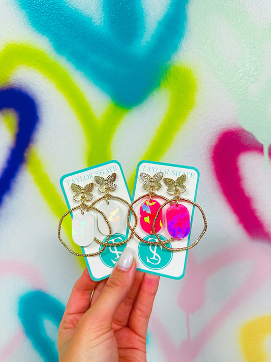 Butterfly Oval Hoops