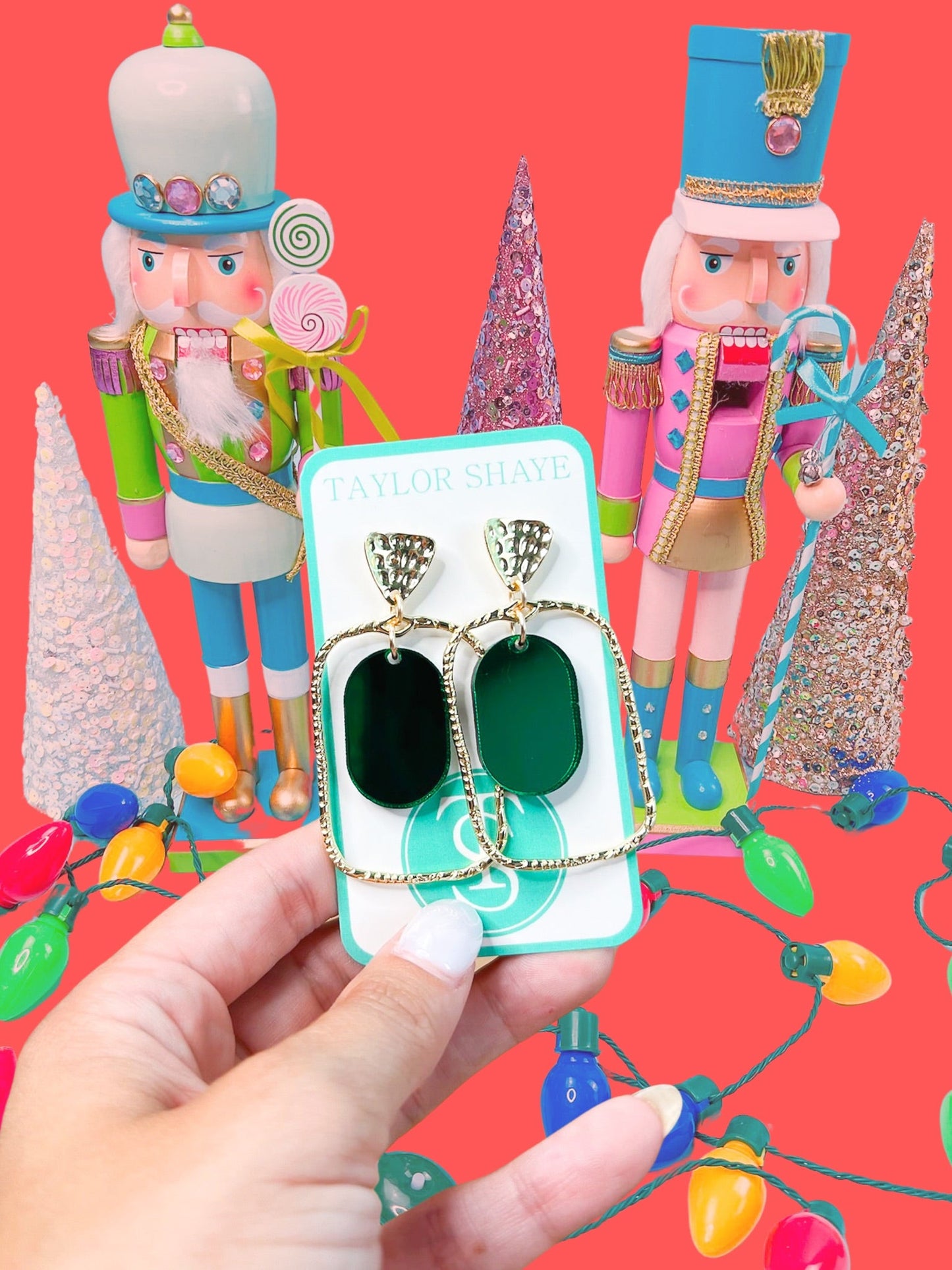 Christmas Mirror Oval Hoops