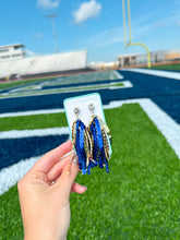 Load image into Gallery viewer, Blue/Gold Sequin Tassels

