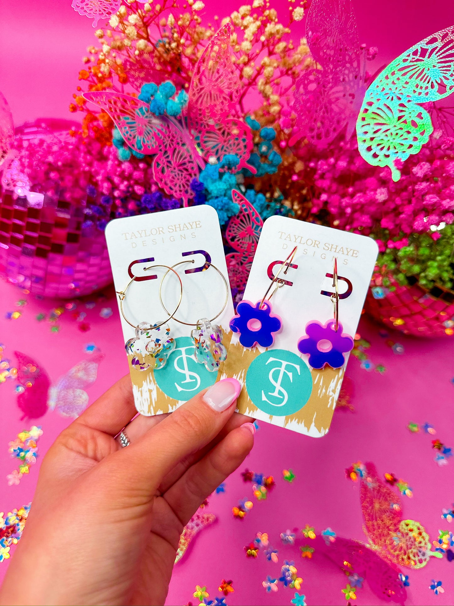 Daniella Flower Hoops