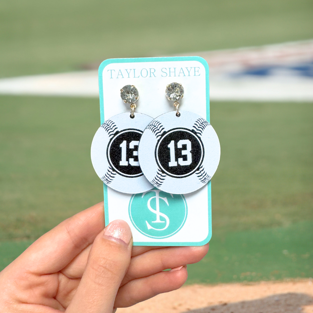 Black Glitter Custom Number Baseballs