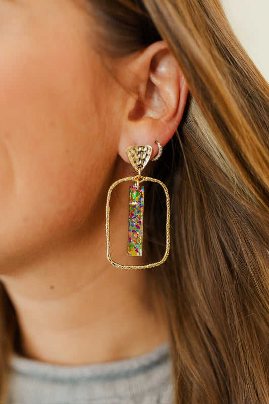 Pastel Confetti Stick Hoops