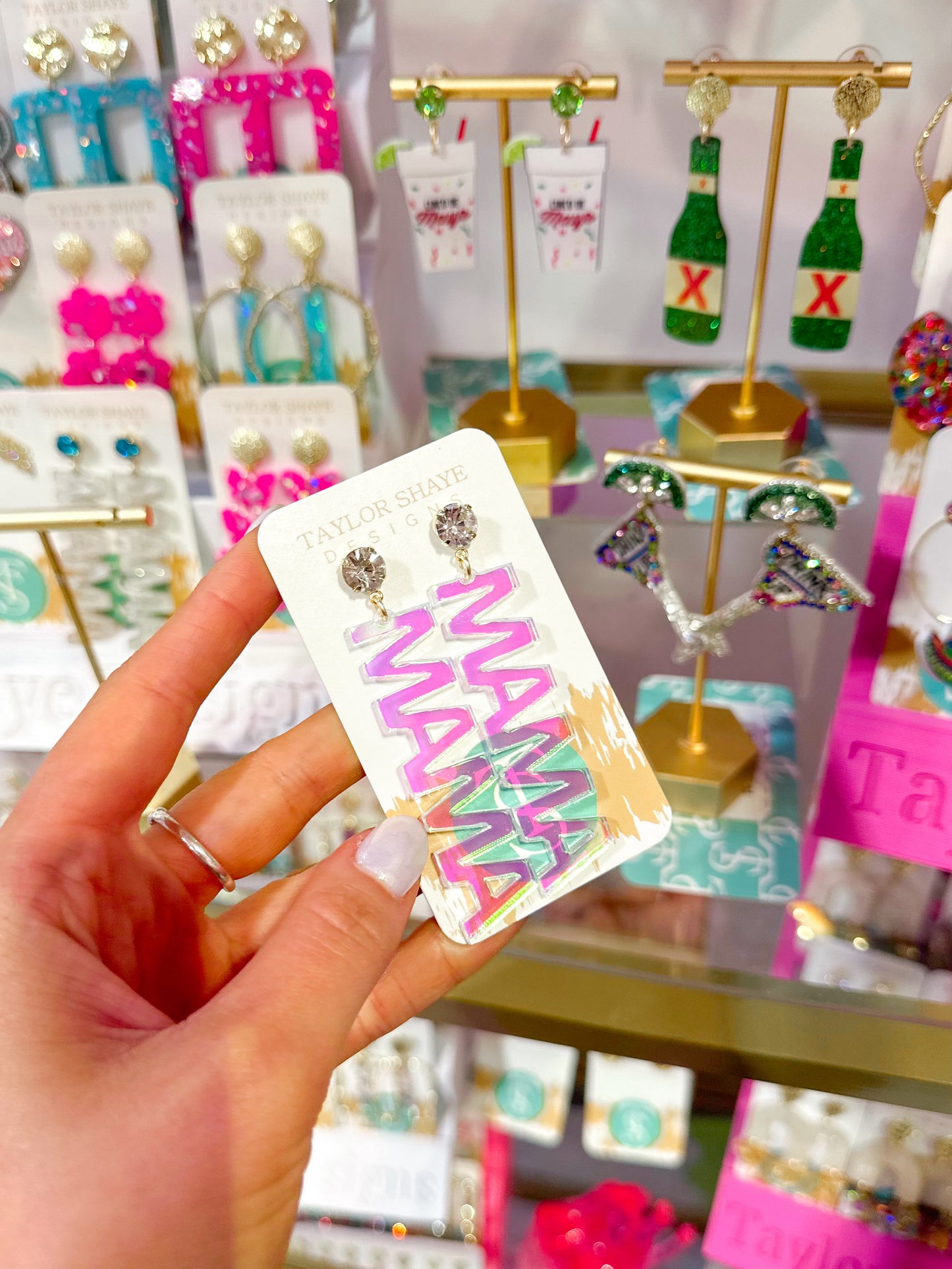 Iridescent MAMA Earrings