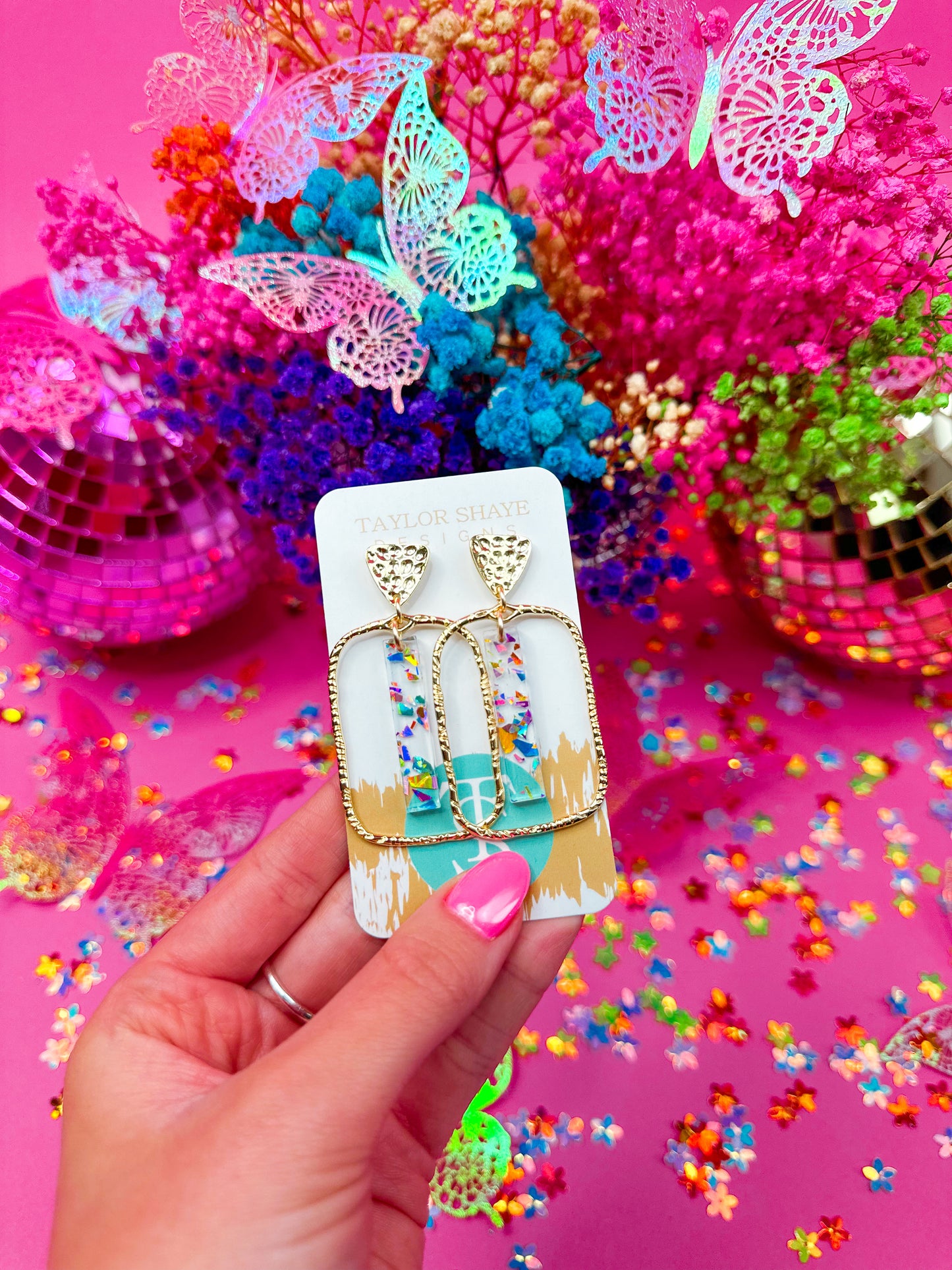 Rainbow Flake Stick Hoops