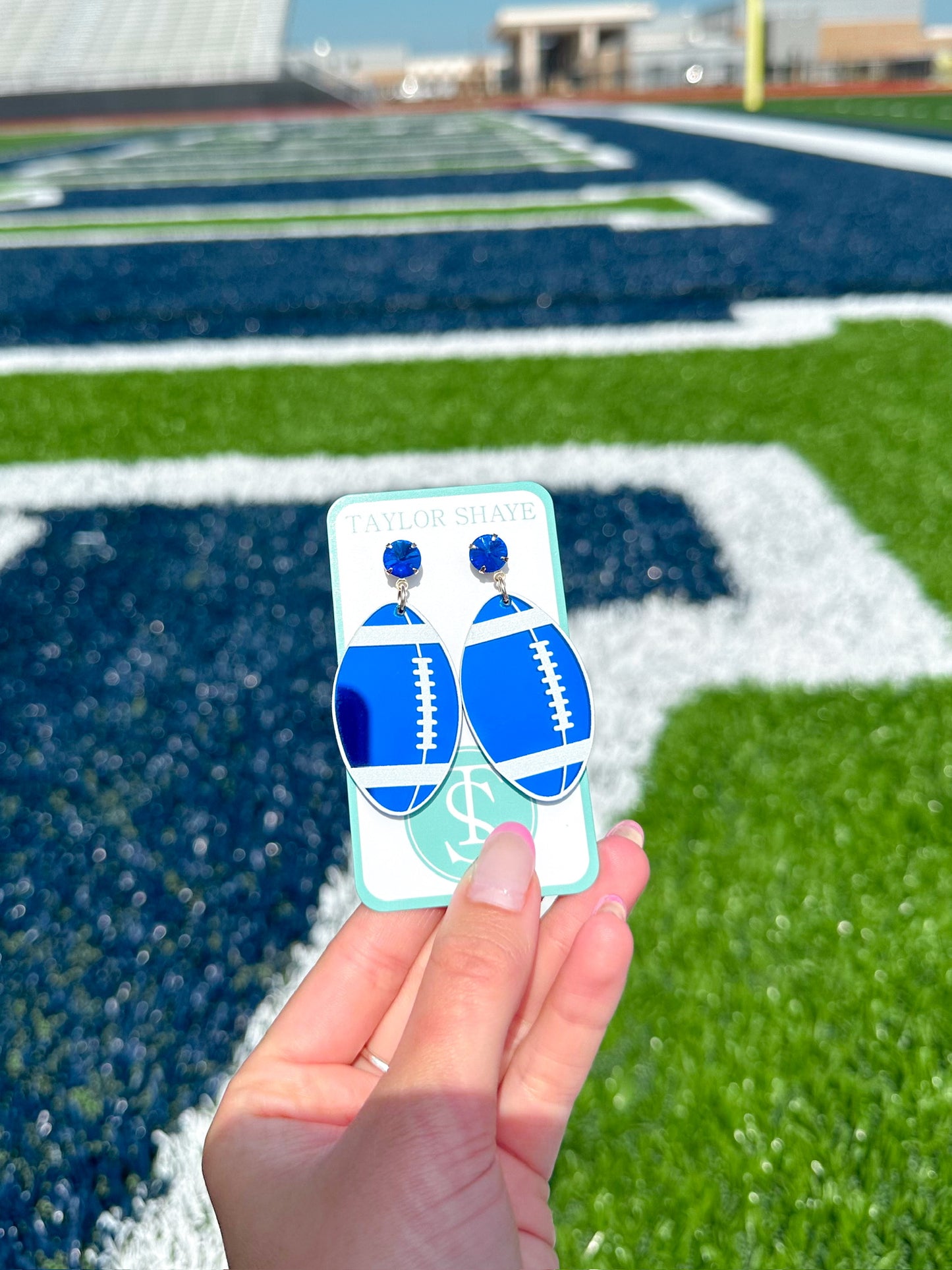 Blue/White Acrylic Footballs