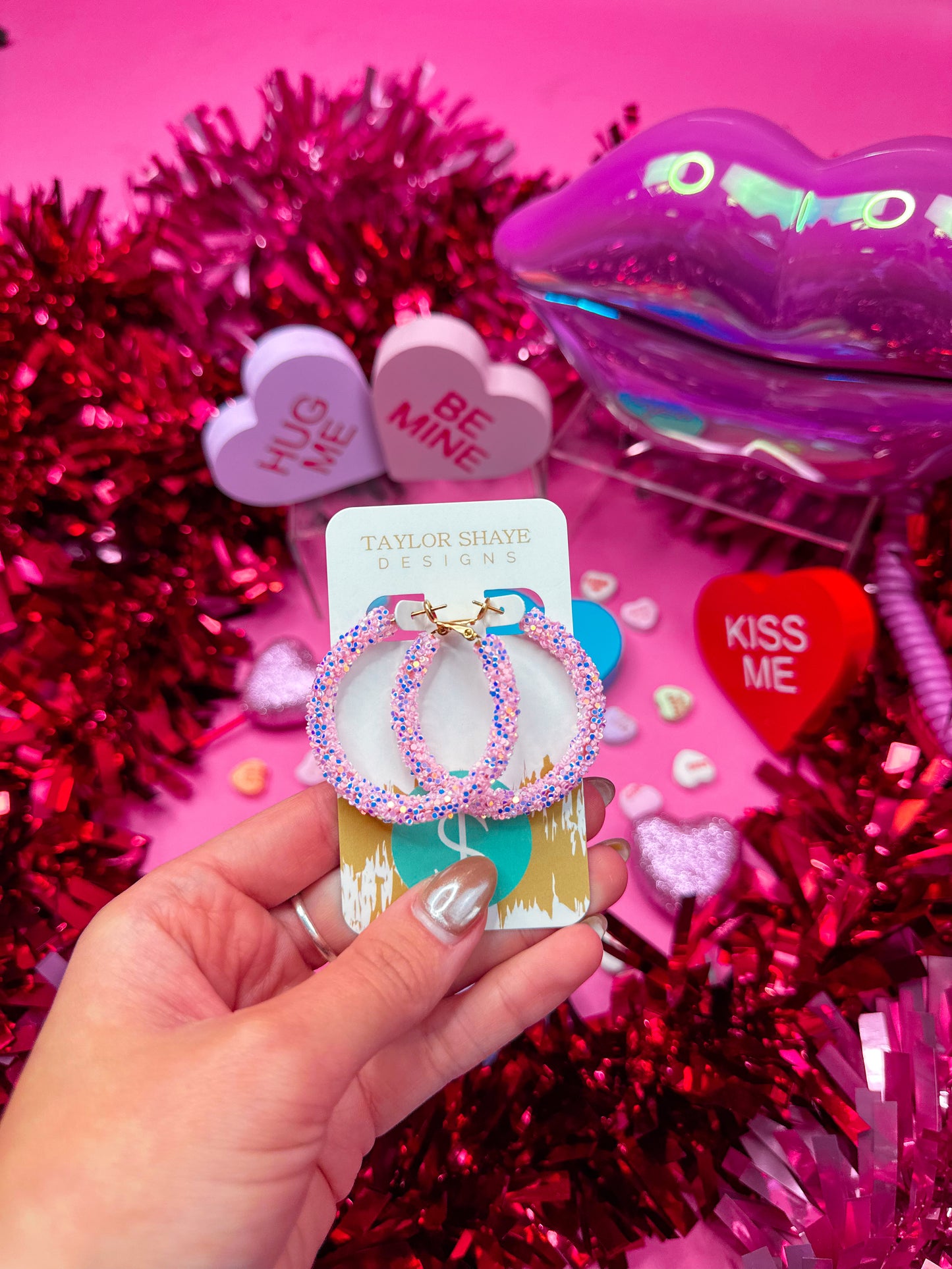 Valentine Glitter Hoops