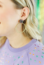 Load image into Gallery viewer, Mardi Gras Mix Glitter Top Hoops
