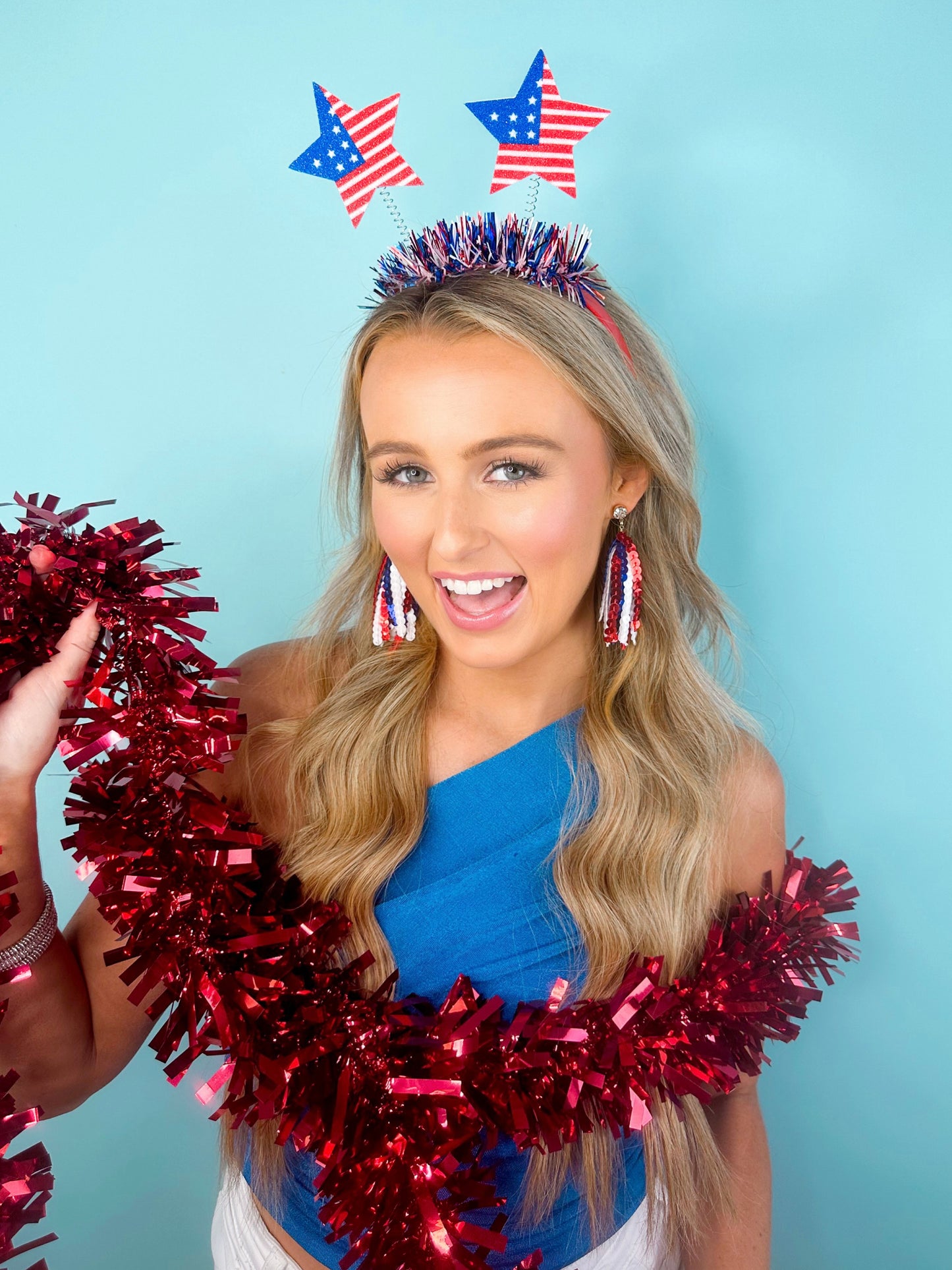 Red/Blue Sequin Tassels