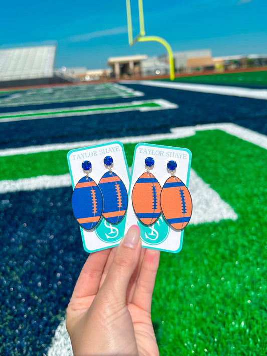Blue and Orange Acrylic Footballs