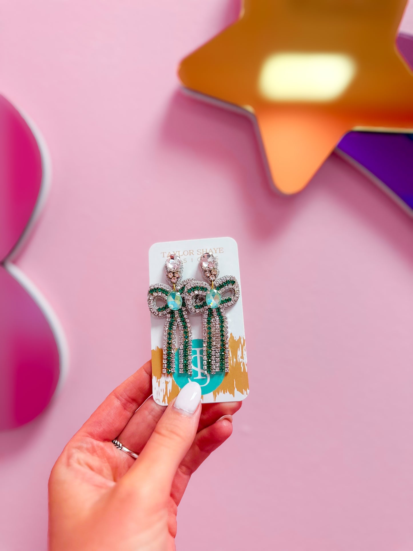 Glam Beaded Bow Drops