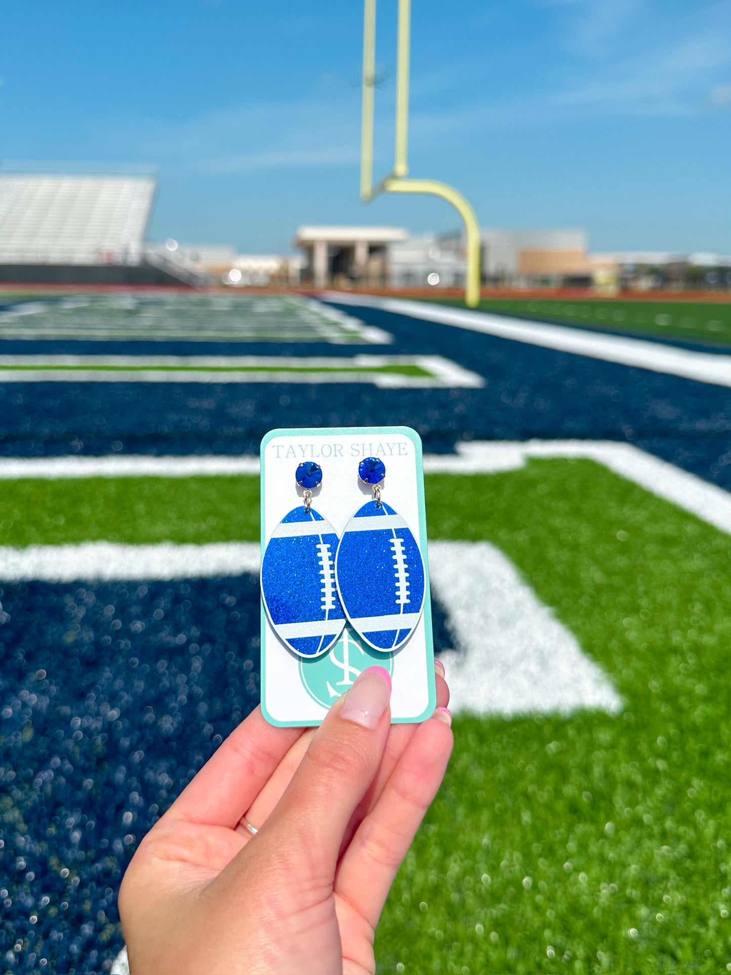 Blue/White Acrylic Footballs