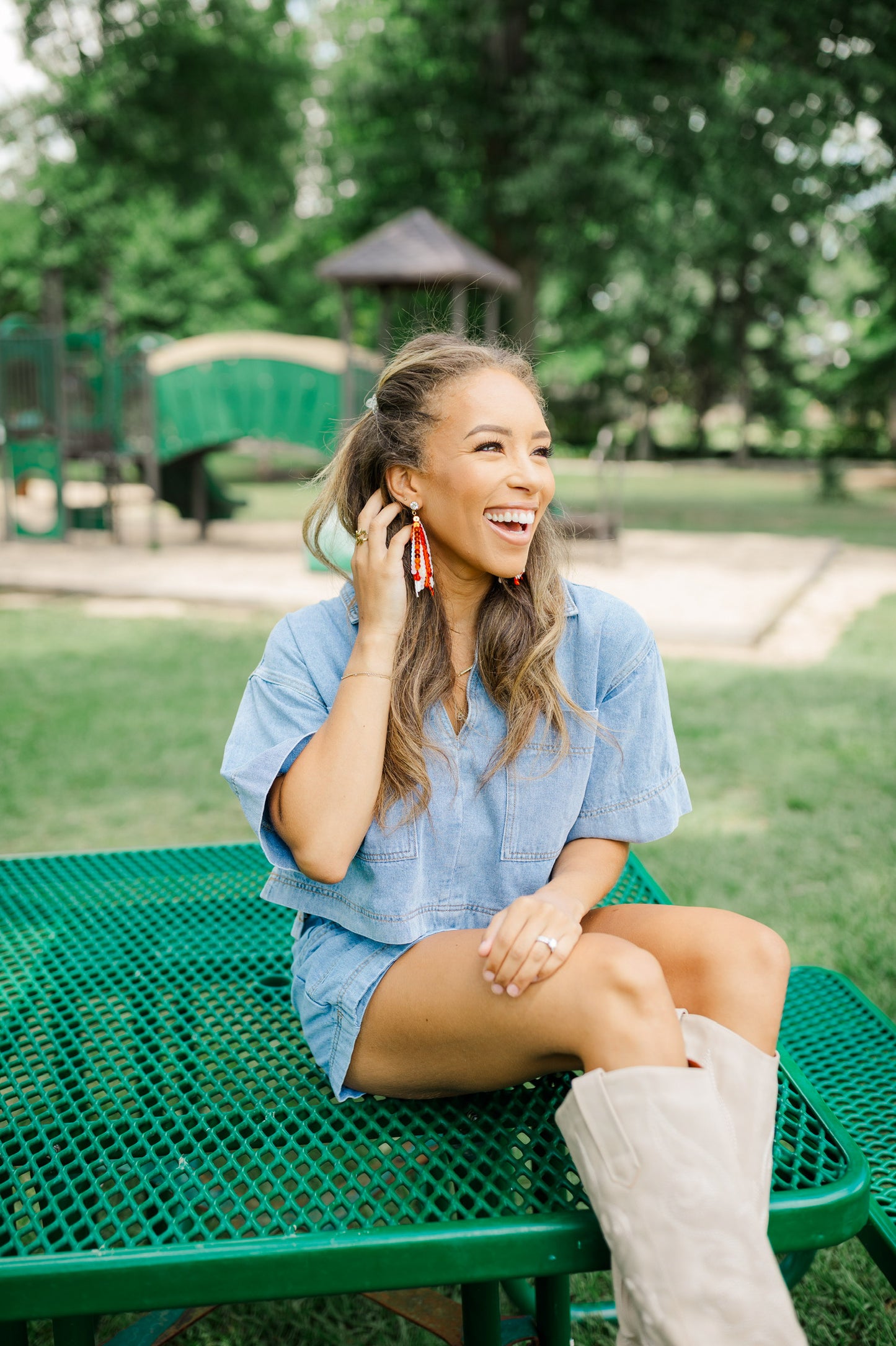 Orange/White Sequin Tassels