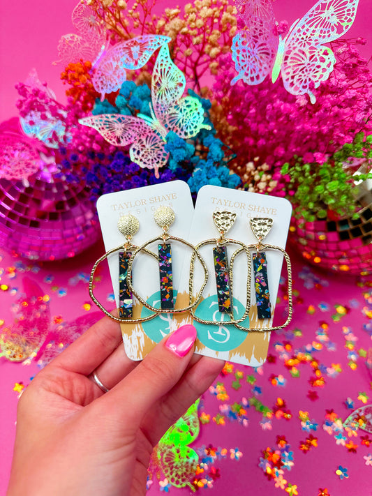 Midnight Flake Stick Hoops