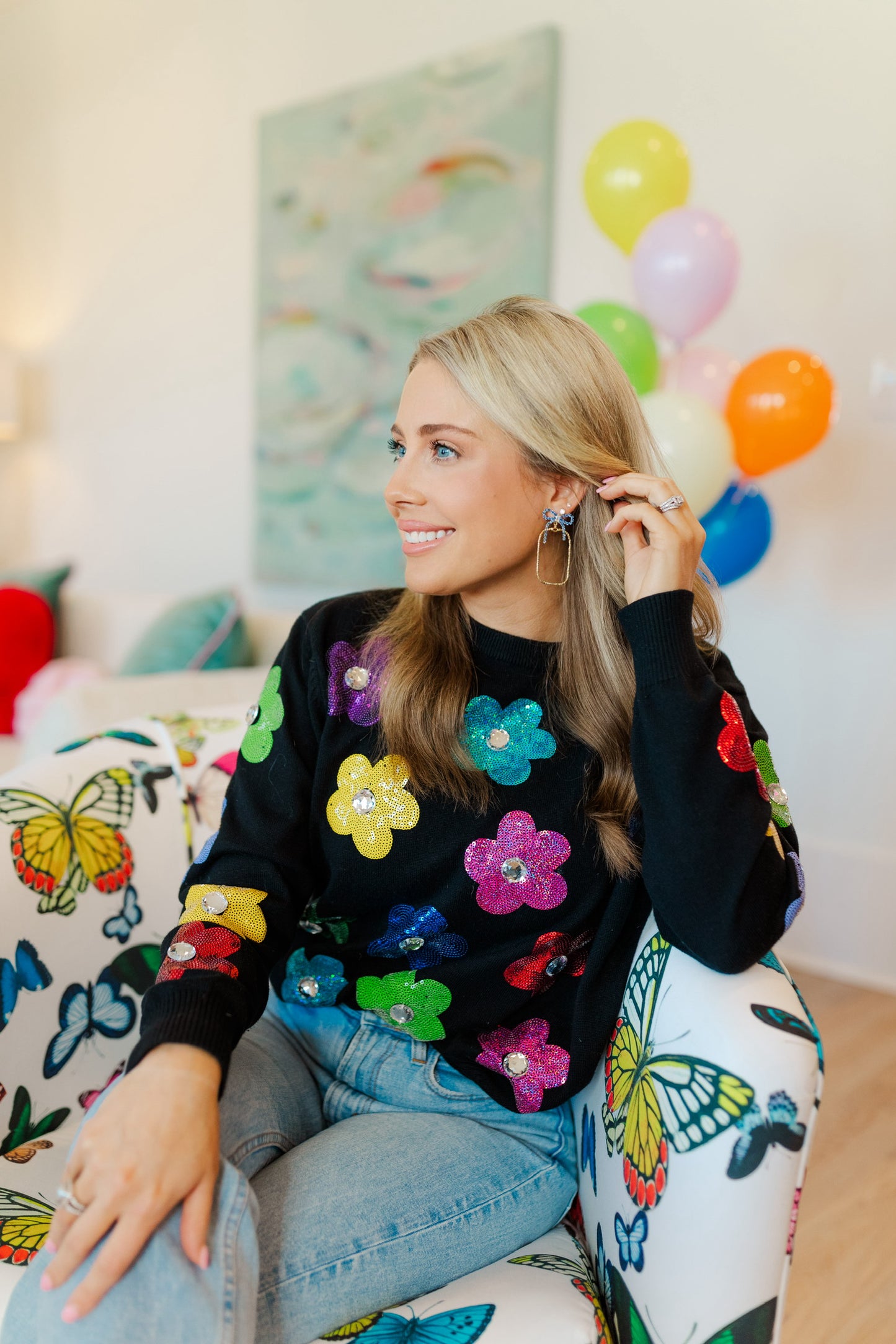 Colorful Nina Bow Hoops