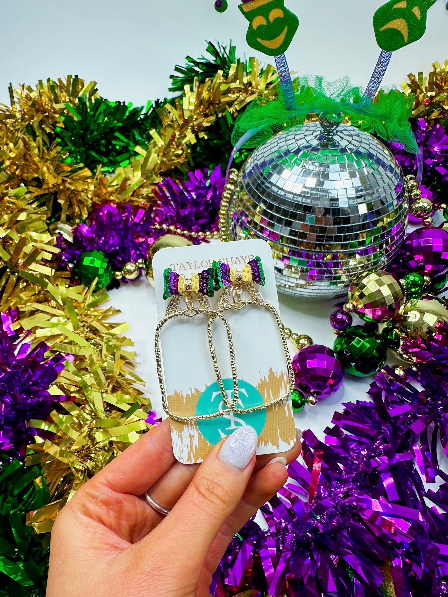 Mardi Gras Bethany Bow Hoops