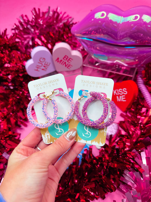 Valentine Glitter Hoops