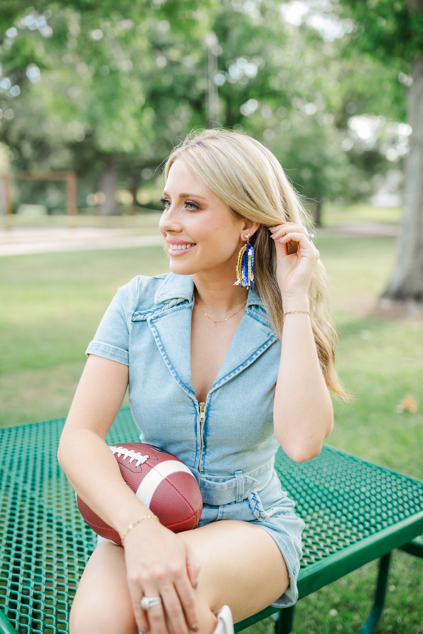 Blue/Gold Sequin Tassels