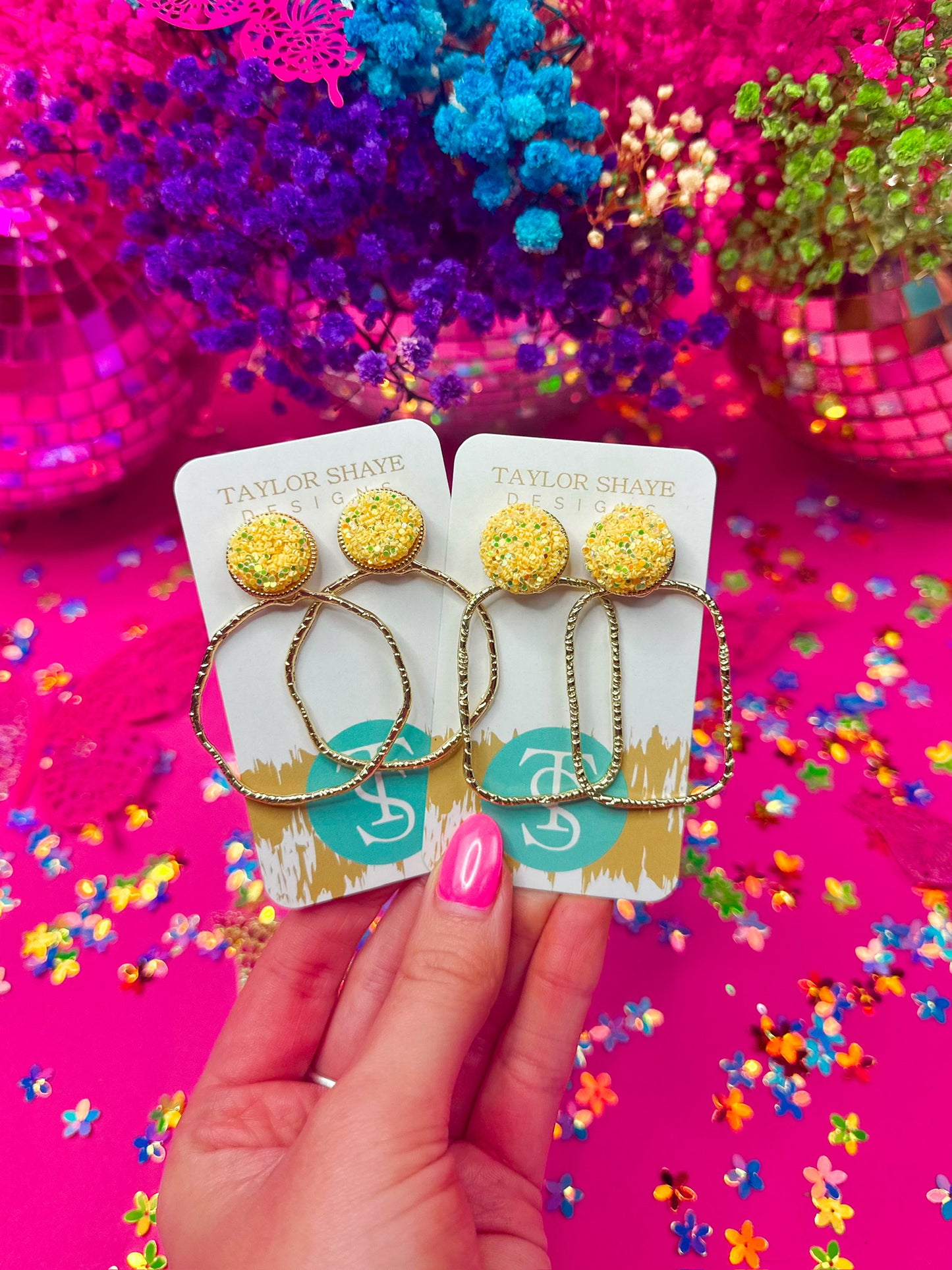 Gameday Glitter Top Hoops