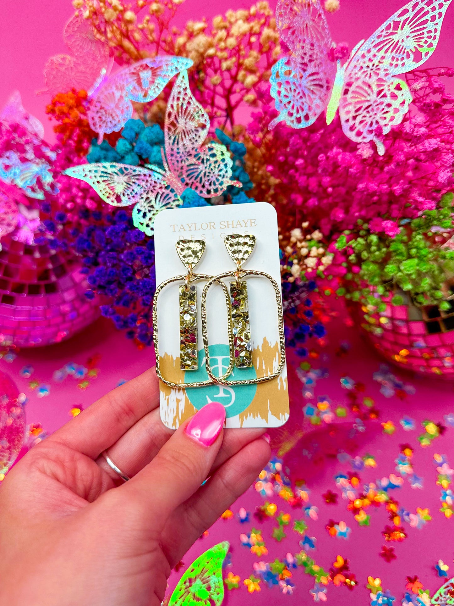 Gold/Silver Brighter Days Stick Hoops