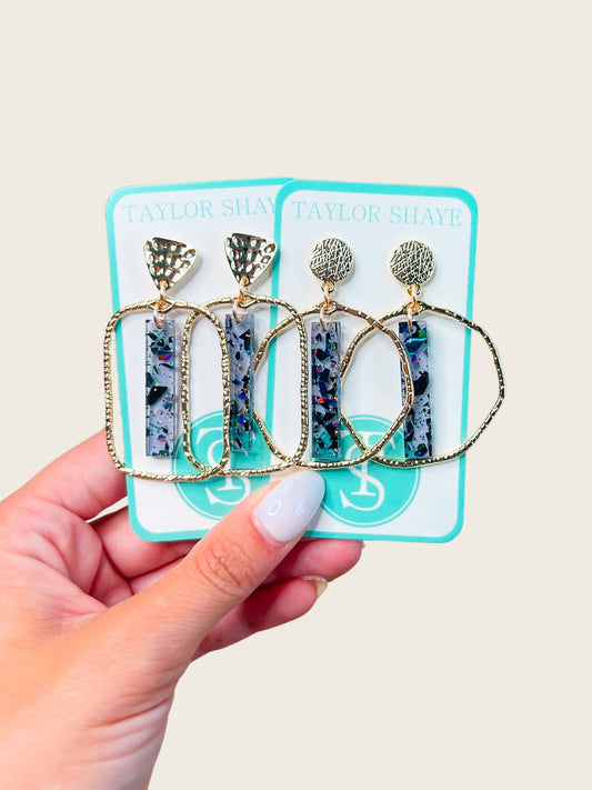 Celeste Flake Stick Hoops