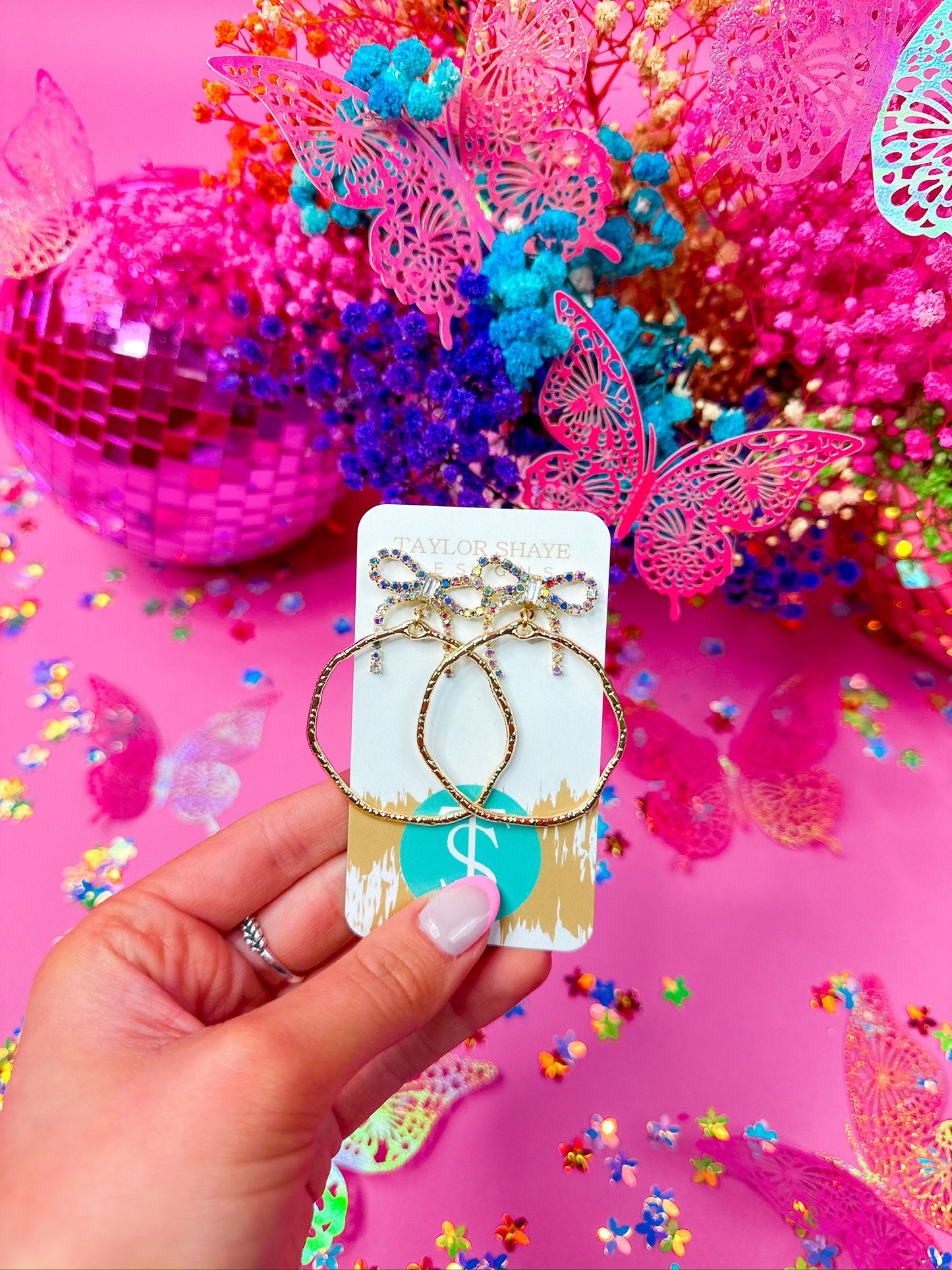 Colorful Nina Bow Hoops
