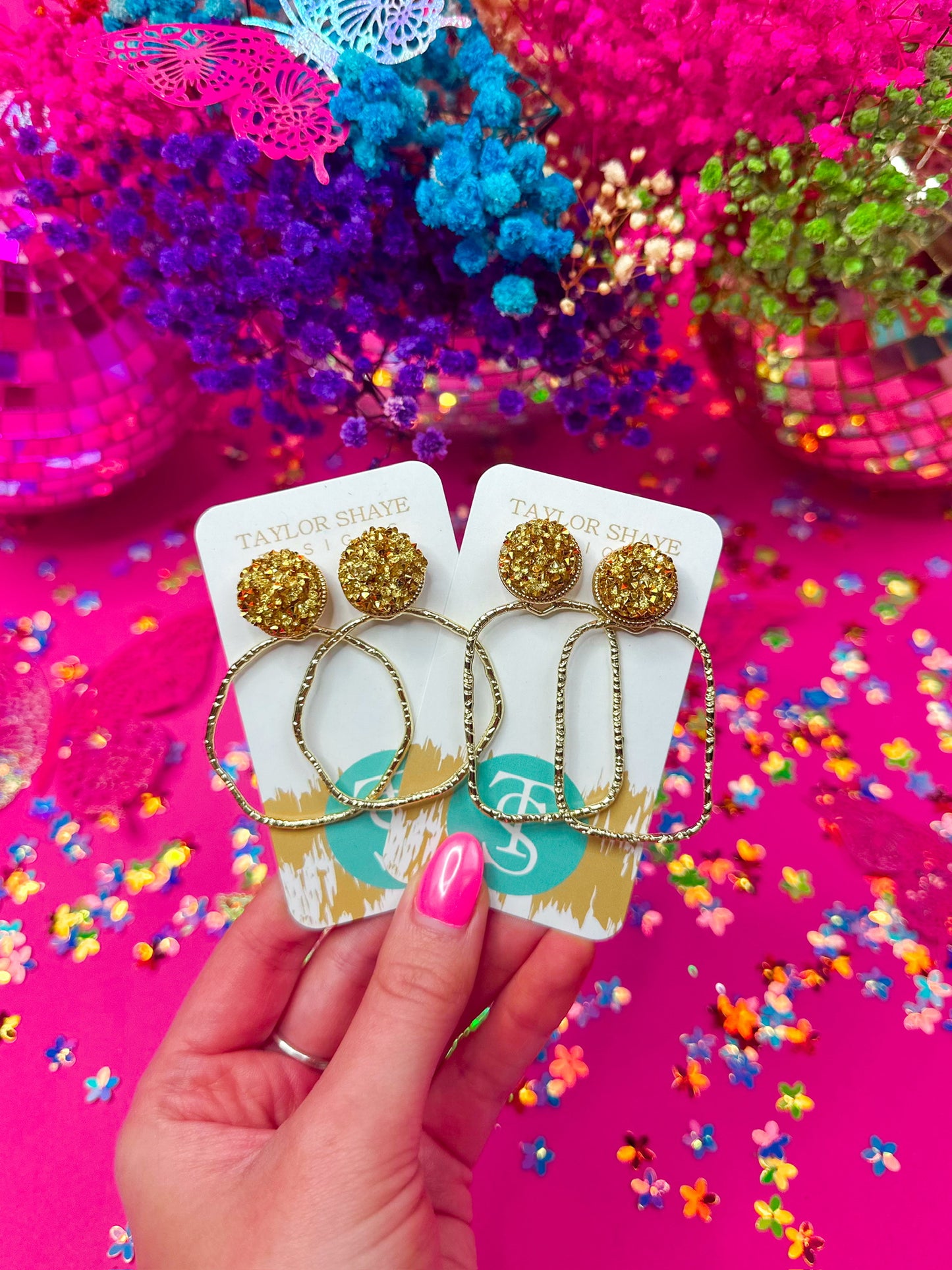 Gameday Glitter Top Hoops