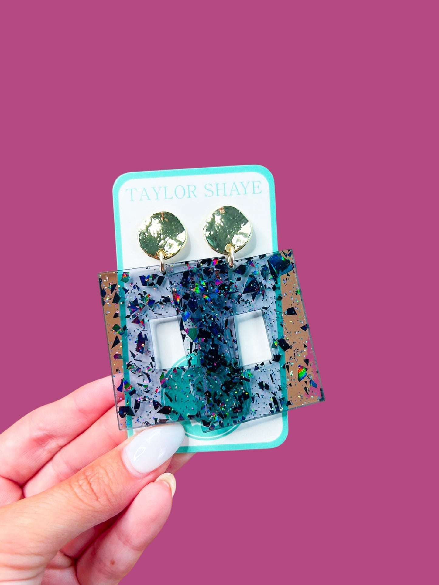 Celeste Flake Naomi Rectangle Drops