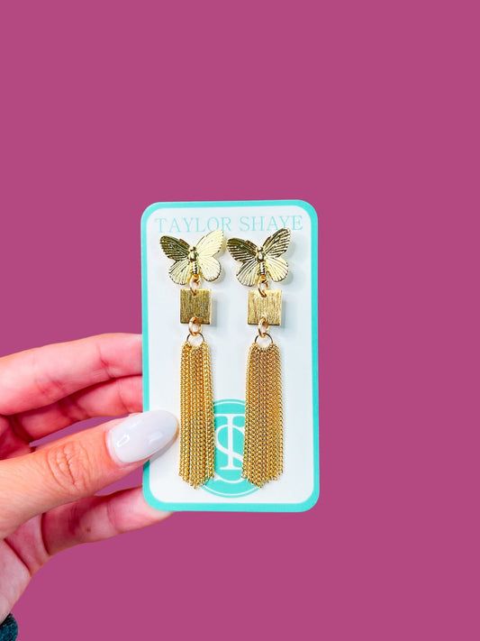 Brass Butterfly Tassels