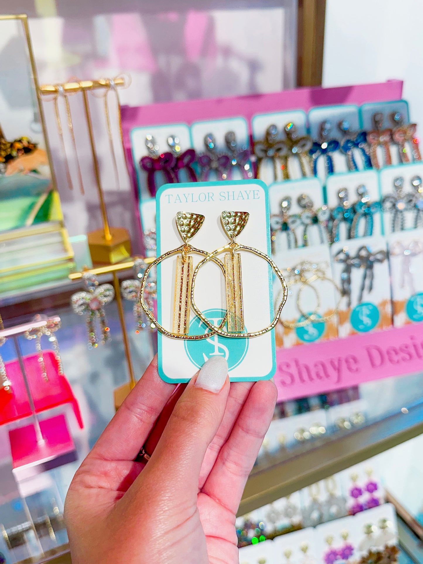 Striped Gold Stick Hoops