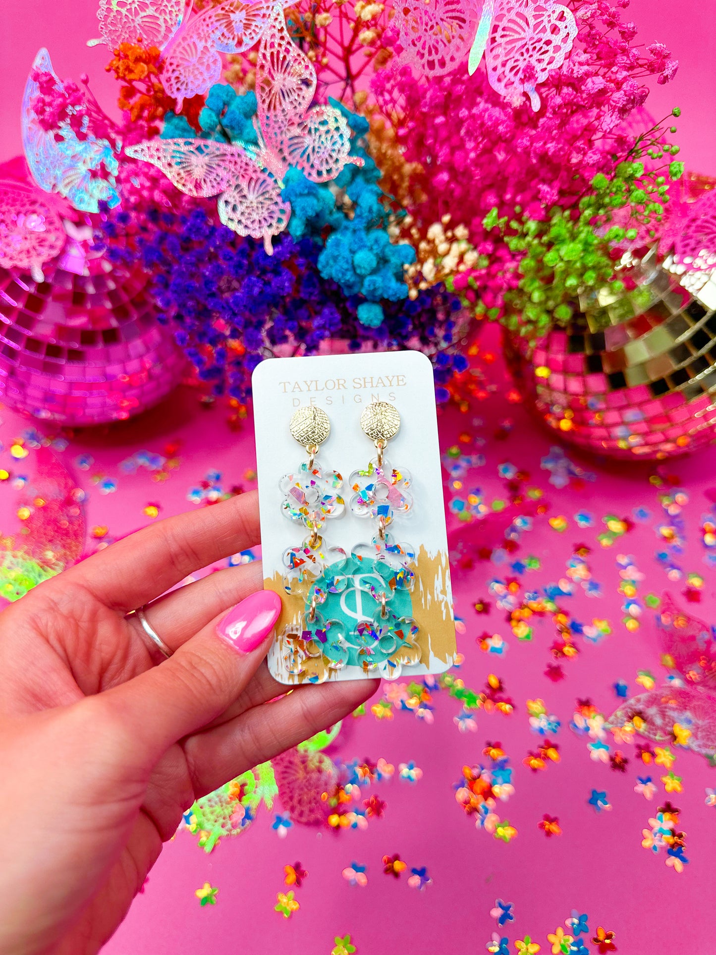 Vibrant Triple Flower Drops