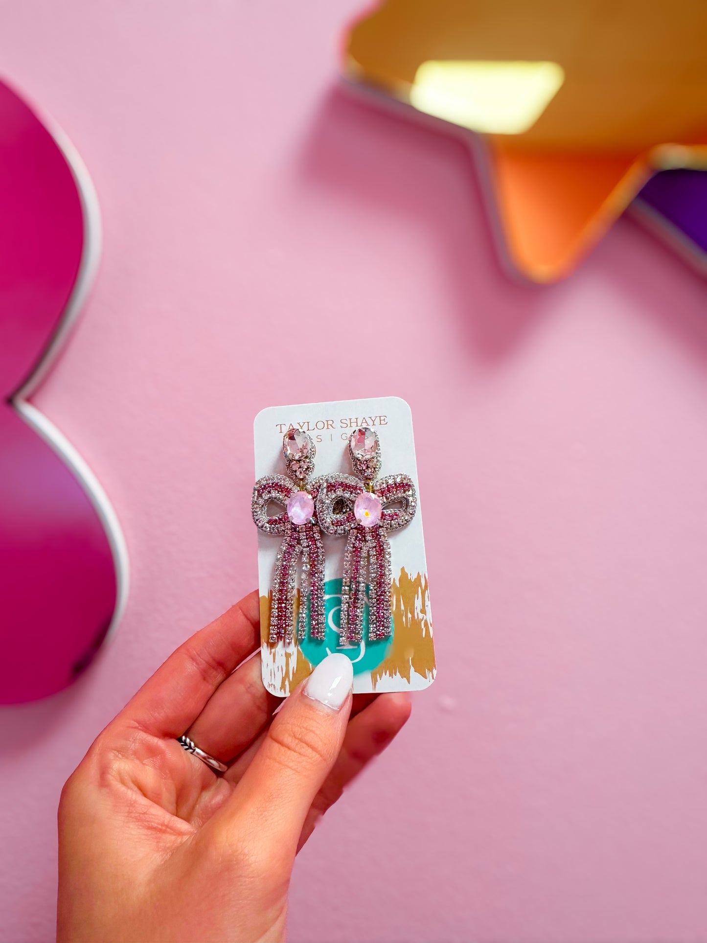 Glam Beaded Bow Drops