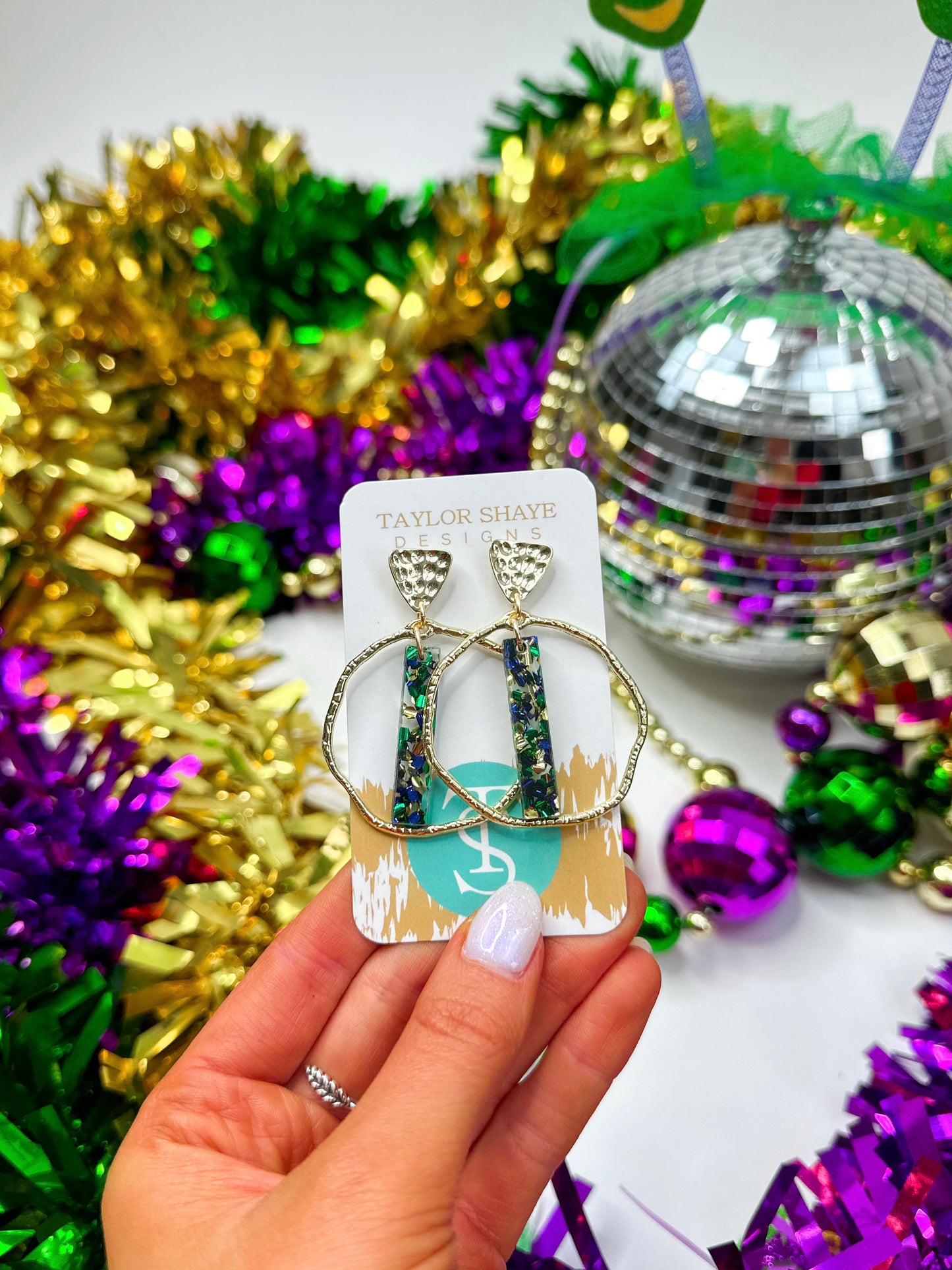 Mardi Gras Stick Hoops