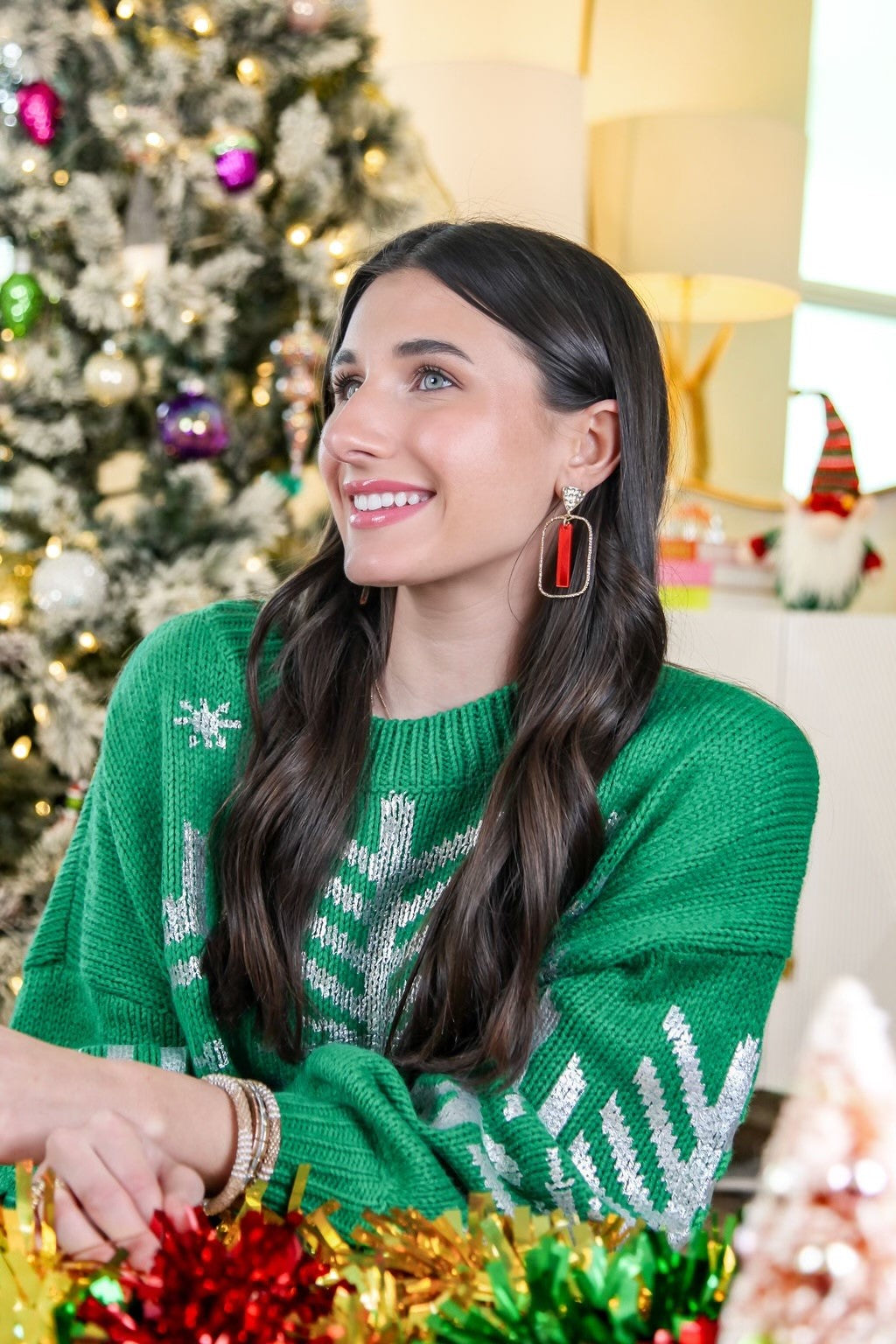 Christmas Mirror Stick Hoops