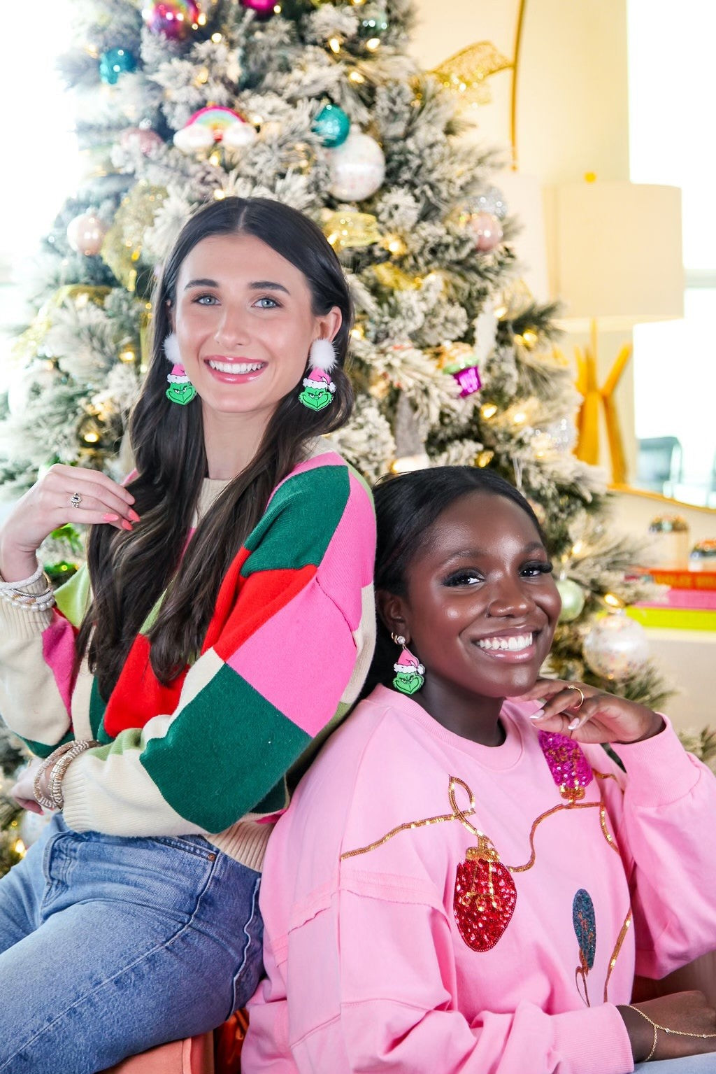 Pink Grinch Earrings