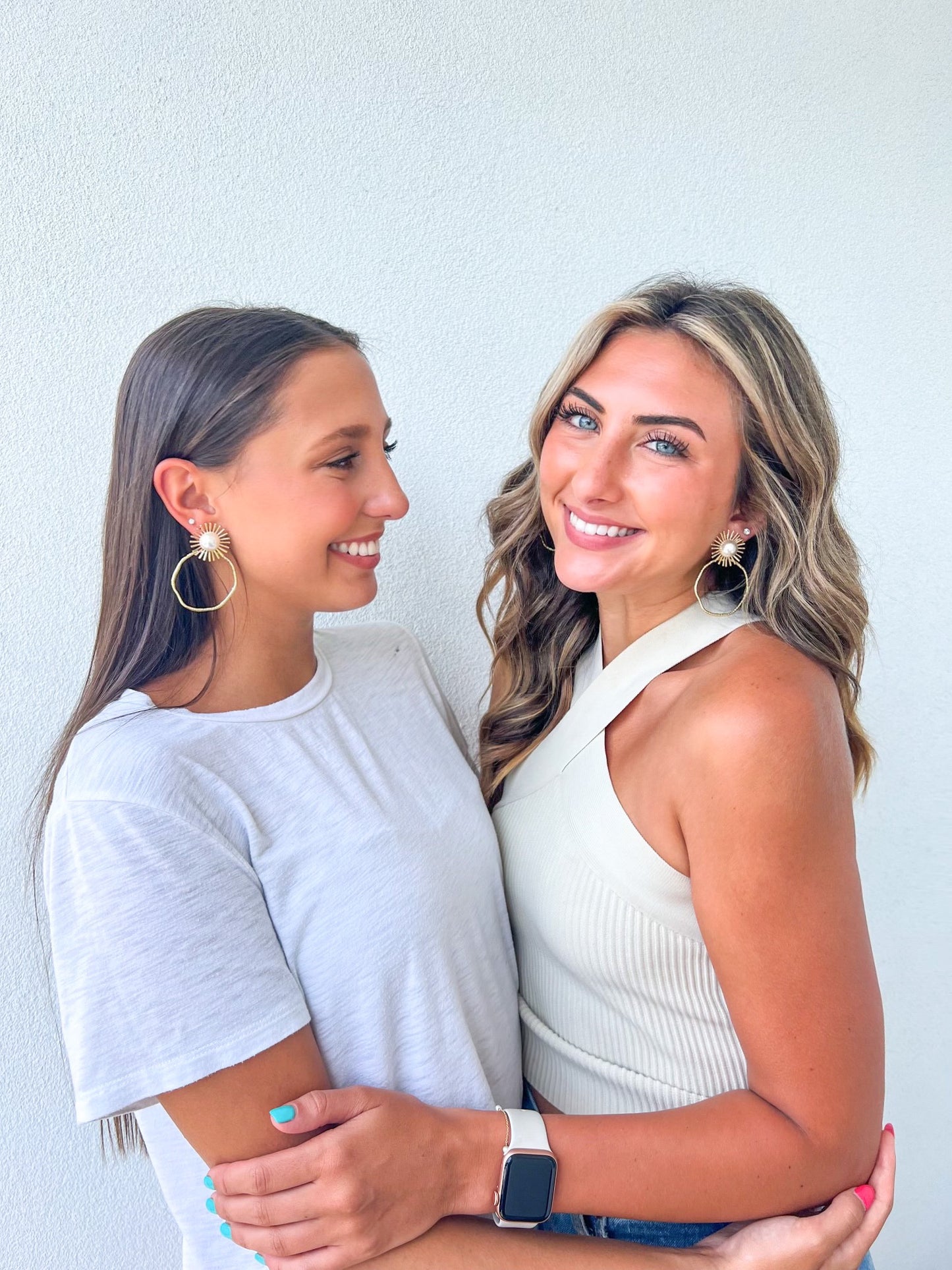 Pearl Sunburst Hoops