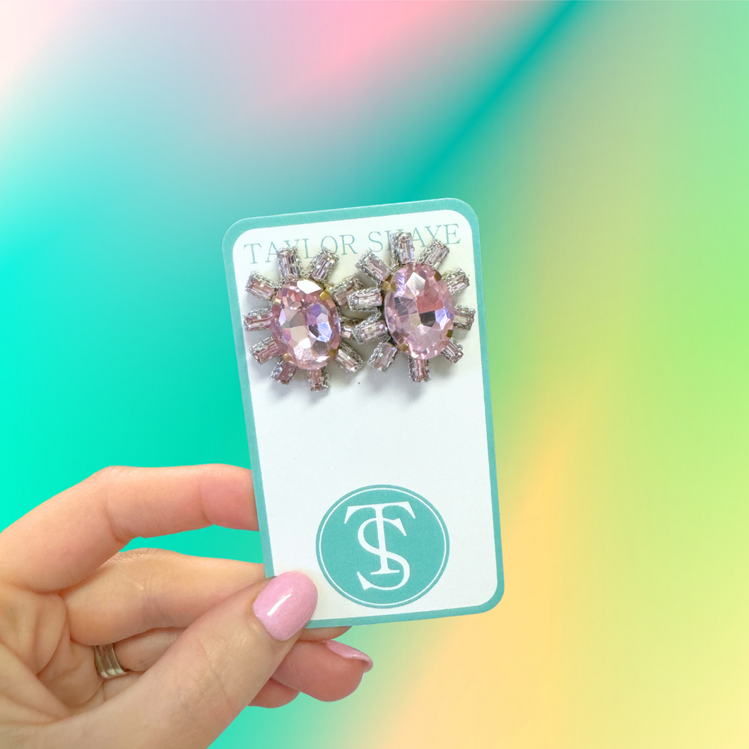 Crystal Oval Stud