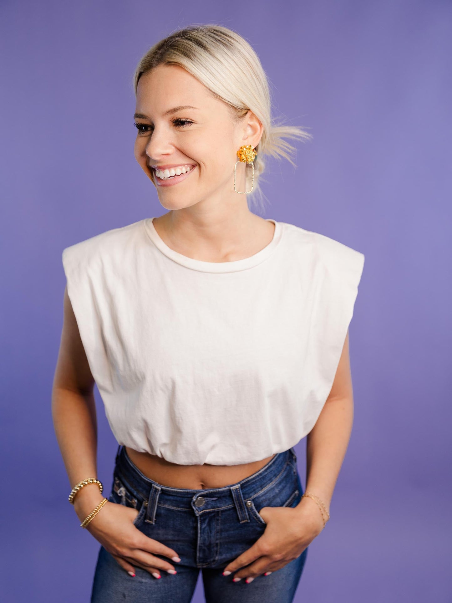 Iridescent Flower Hoops