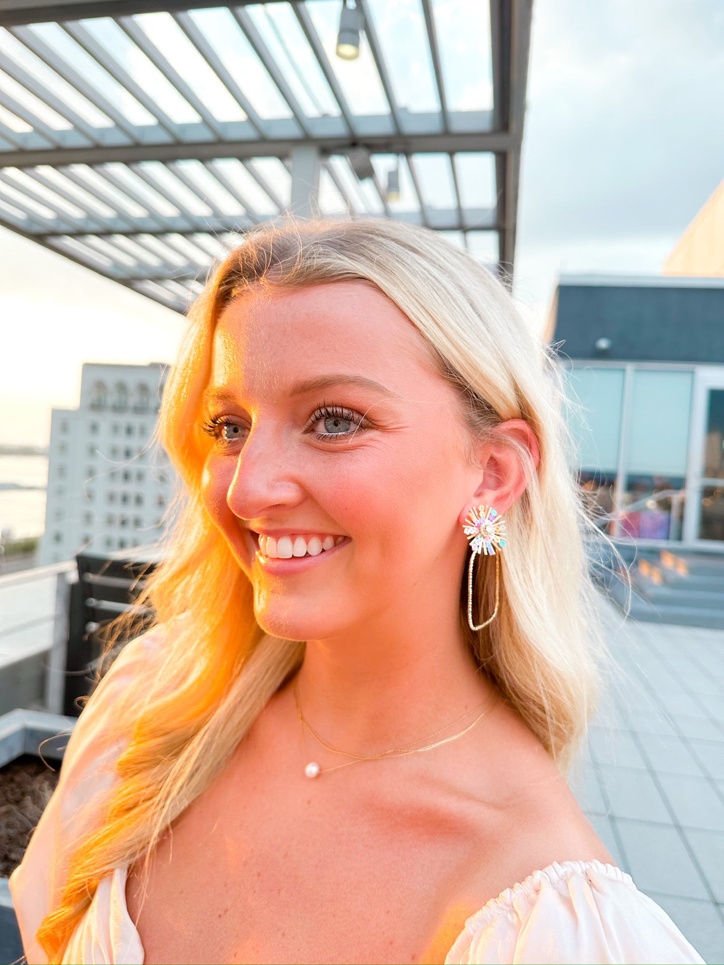 Rainbow Sequin Sunburst Hoops