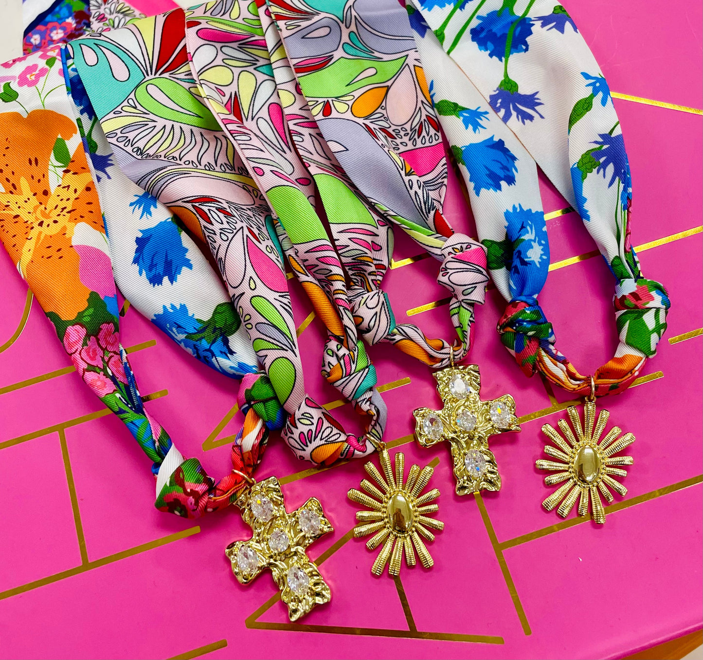 Flower Scarf Necklace