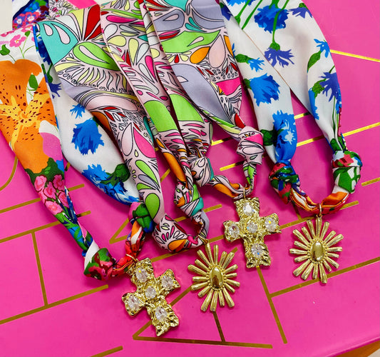 Flower Scarf Necklace