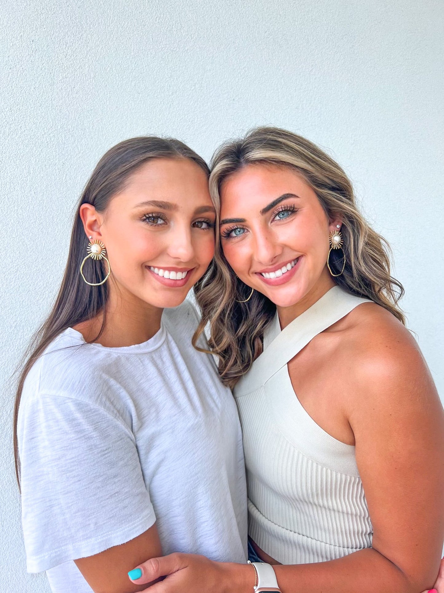 Pearl Sunburst Hoops