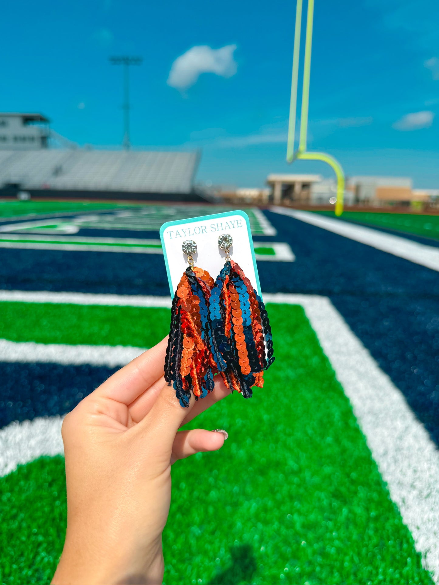 Navy/Orange Sequin Tassels