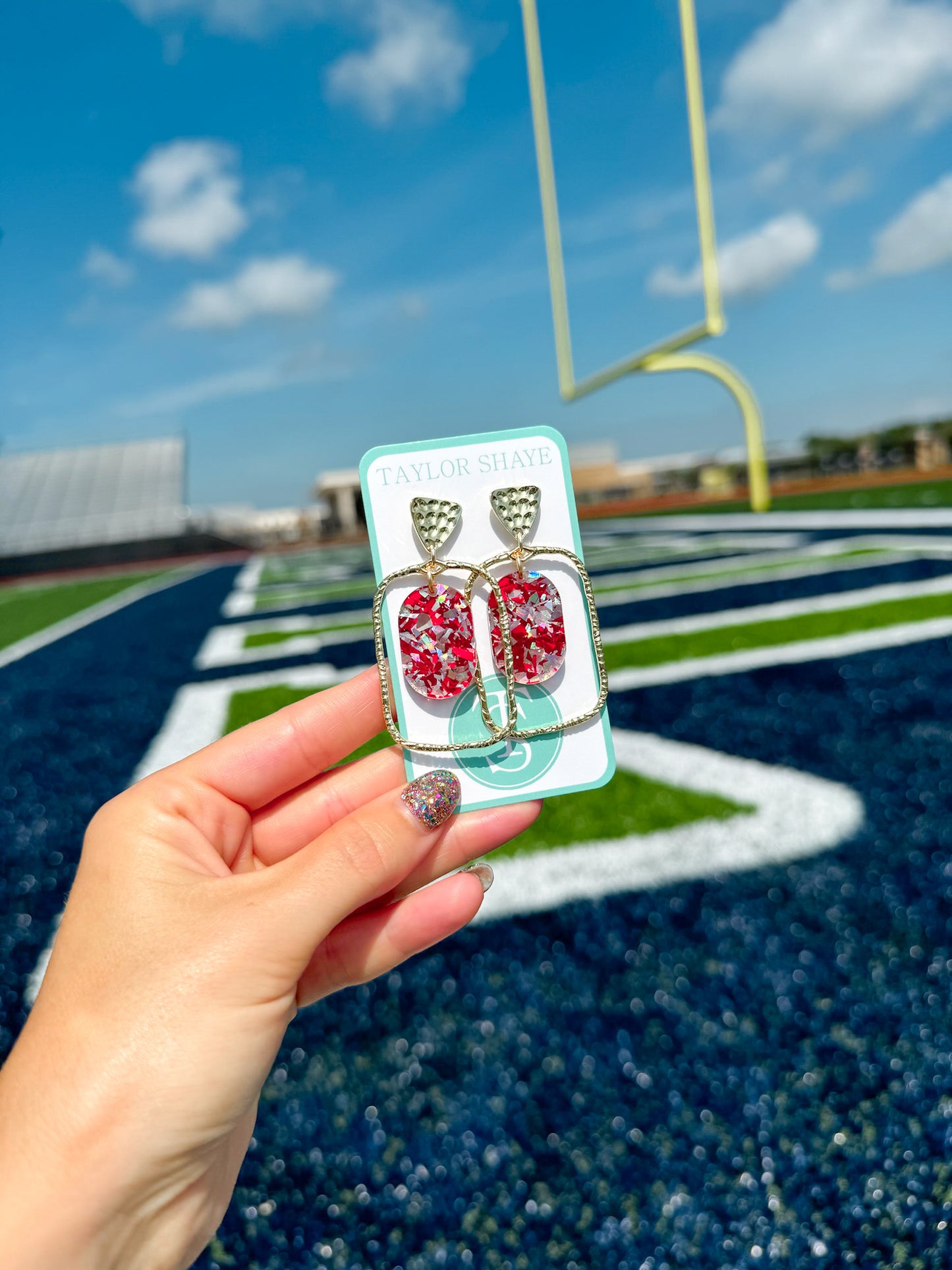 Red/Silver Flake Oval Hoops