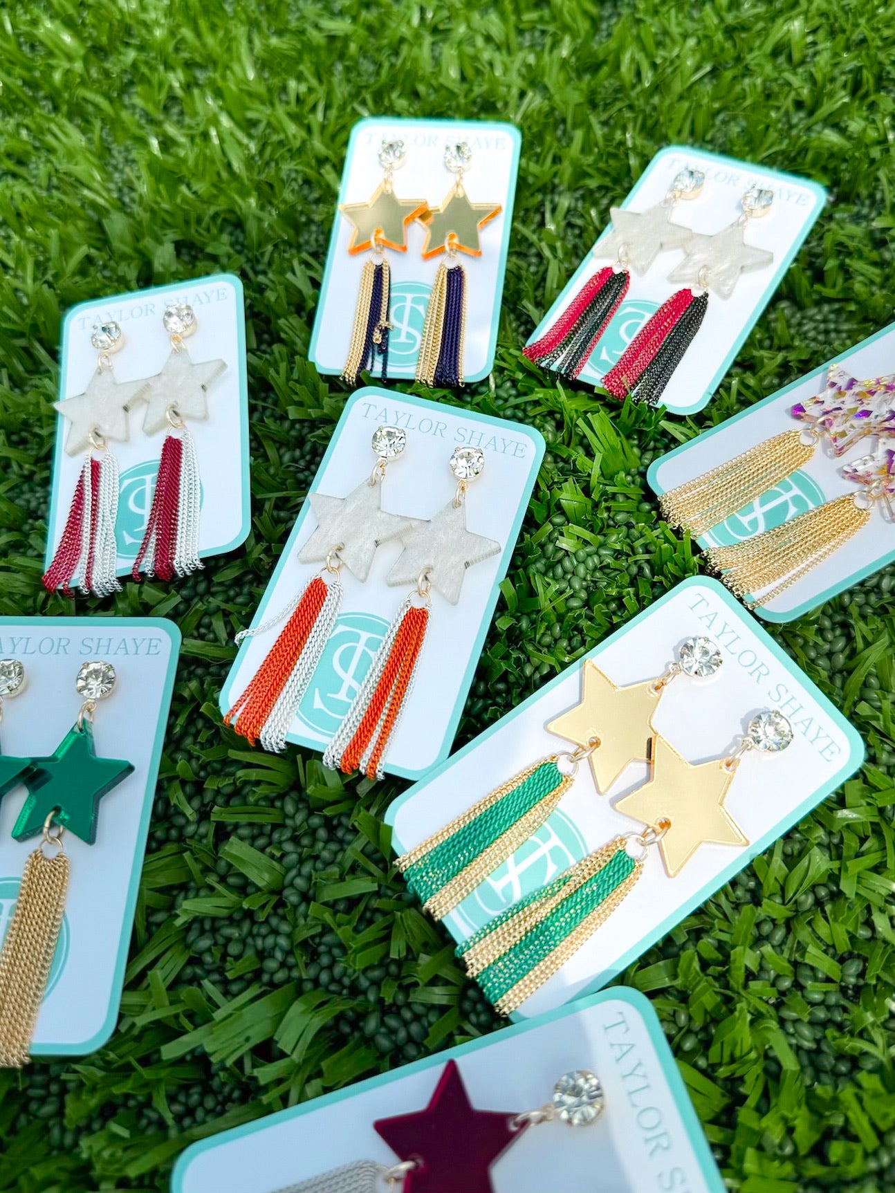 Red/White Star Chain Tassels