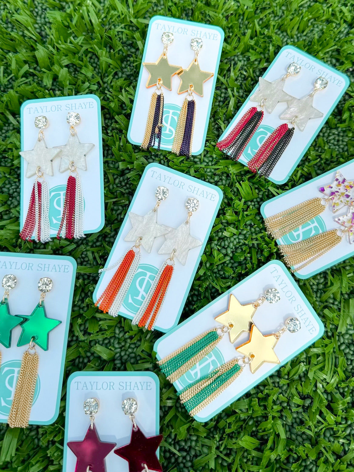 Orange Star Chain Tassels