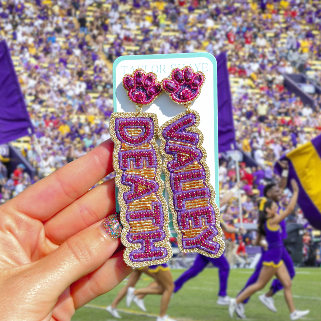 LSU Death Valley Beaded Drops
