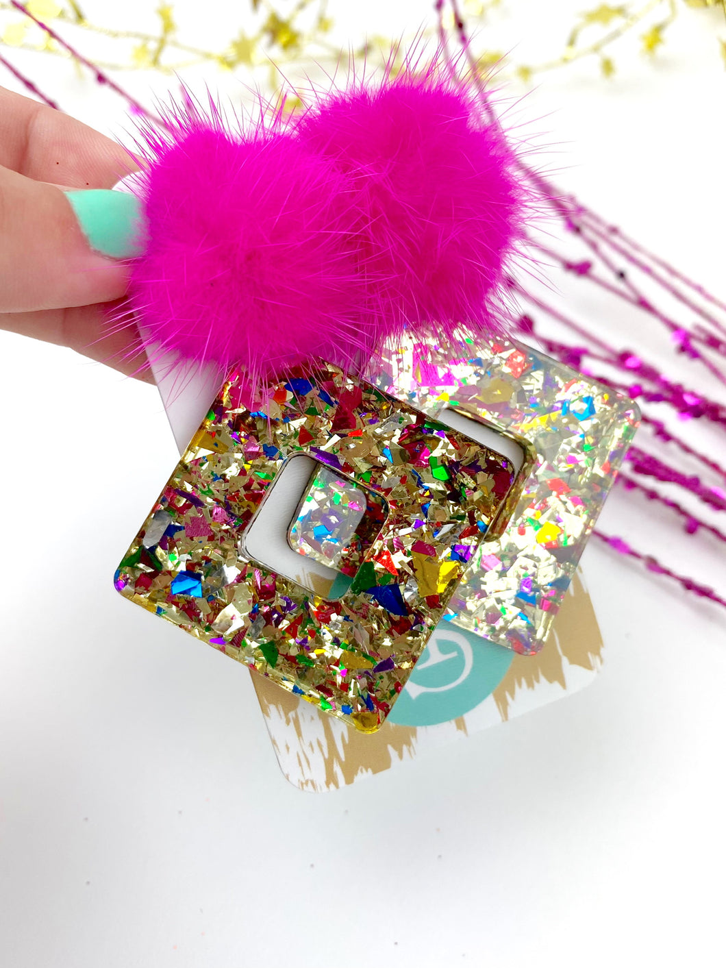 Acrylic Confetti Diamond