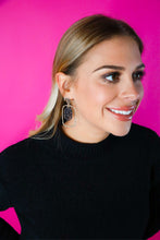 Load image into Gallery viewer, Dark Leopard Oval Hoops
