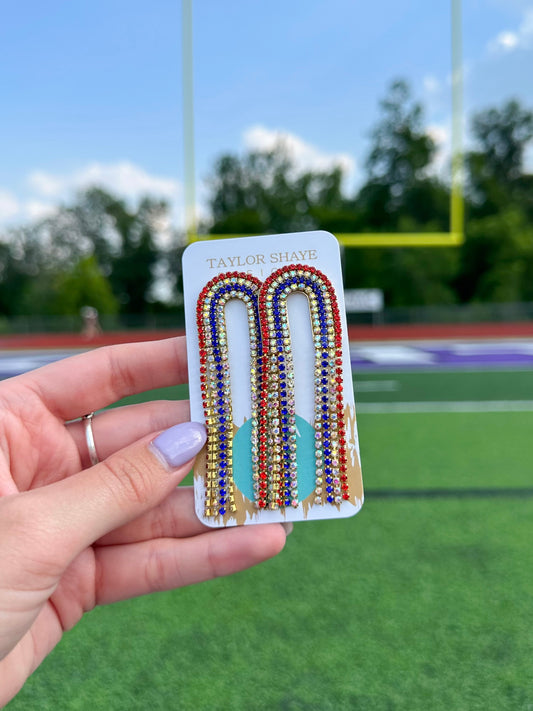 Red/Blue Rhinestone Chain Drops